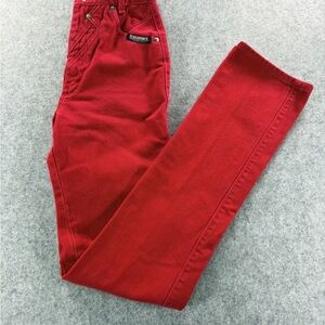 Vtg Rough Rider Jeans 21x33 Circle T Western Rodeo High Waist Cowgirl Red